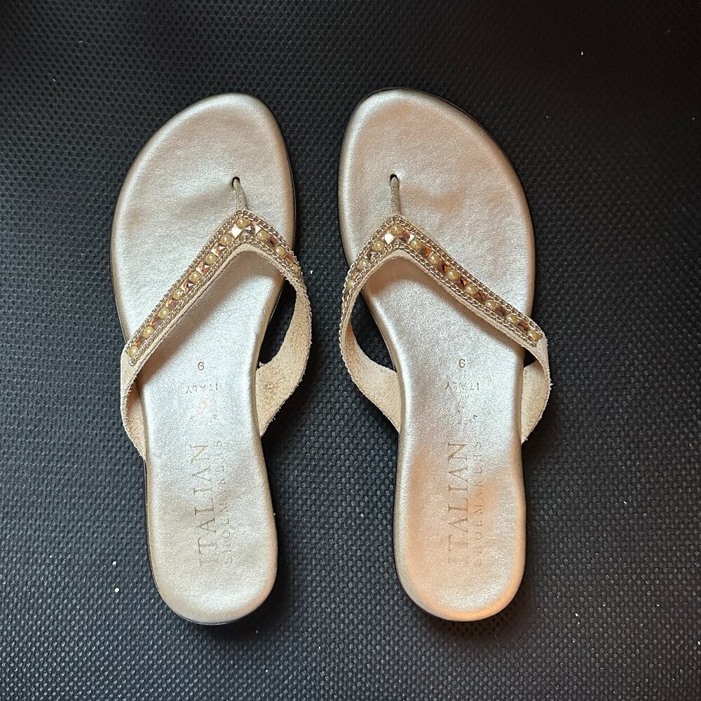 Italian Gold Dress Sandals